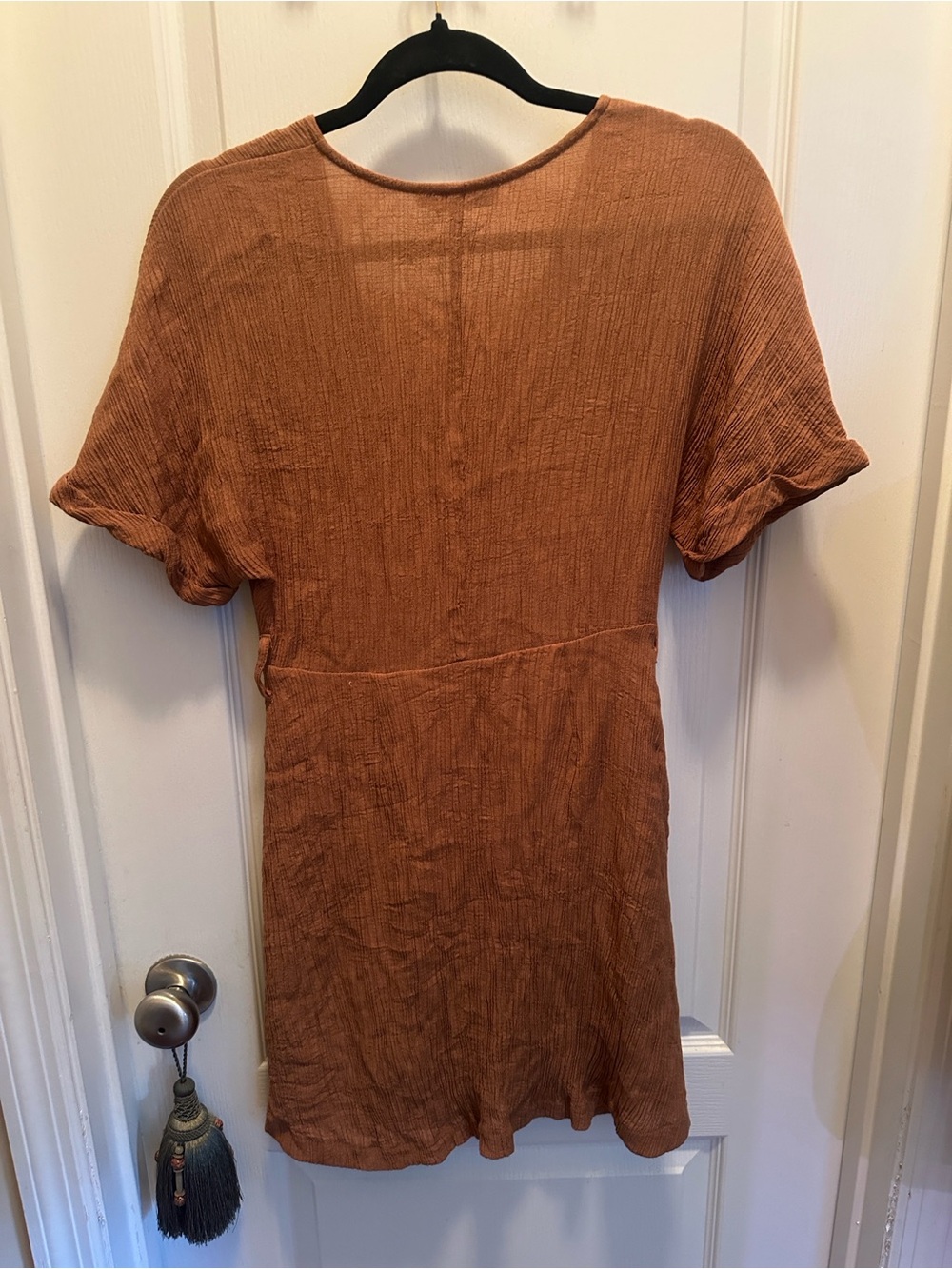 Lush Rust Button-Front Maxi Dress - Picture 2 of 5